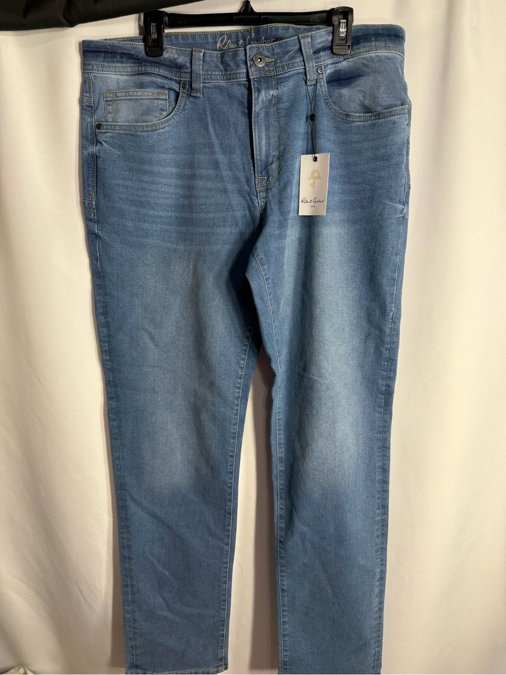 Robert Graham Light Blue Slim Straight Men’s Jeans size 36x34 new W tags
